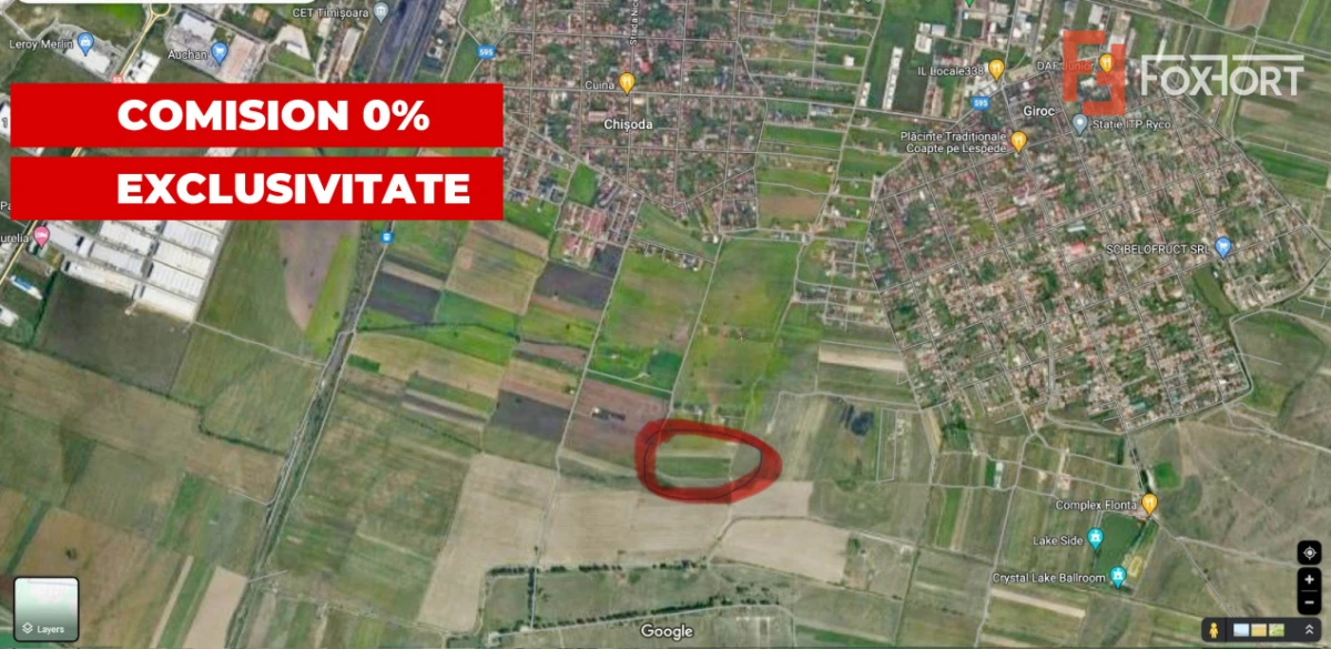 Teren extravilan 18.400 mp, 2 fronturi stradale, zona Chisoda - 2