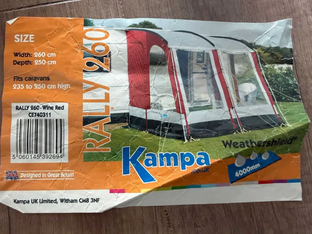 Cort pentru rulota sau autorulota Kampa Rally 260 Wine Red - 4