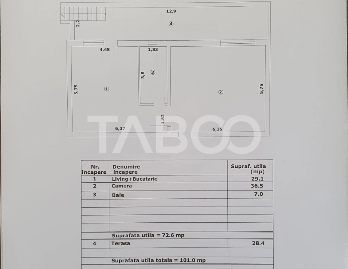 Apartament 2 camere decomandat 73 mp utili + terasa 28 mp nou 2025 - 2