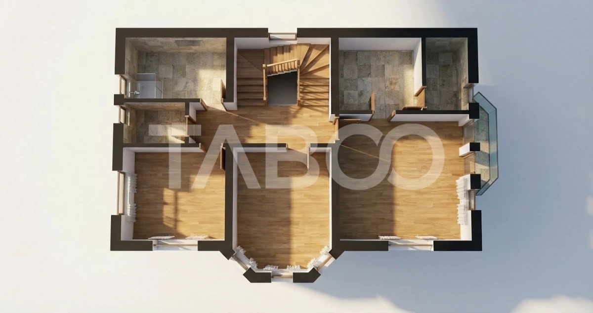 Casa 5 camere 3 bai individuala acces auto 132mpu zona Veterani Sibiu - 5