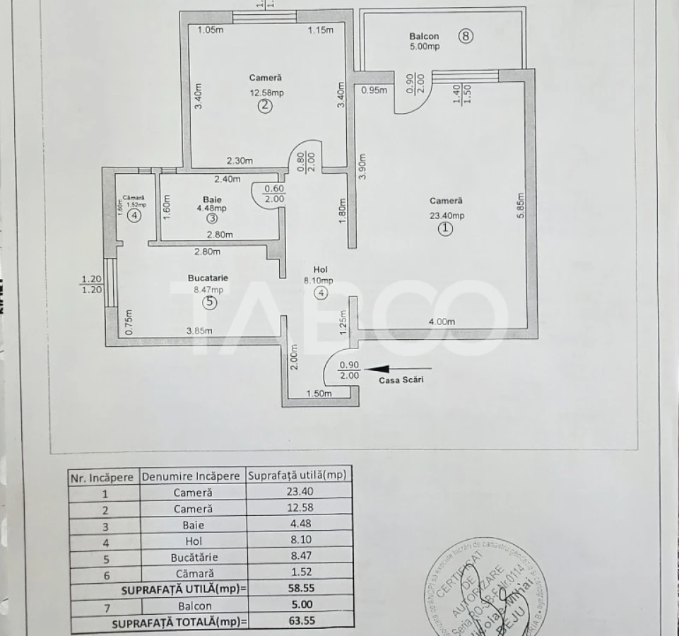Apartament decomandat de vanzare 59 utili balcon pod zona Dioda Sibiu - 9