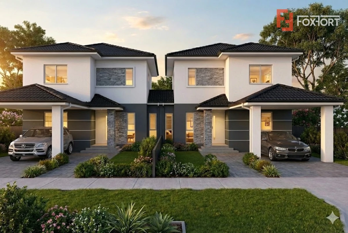 Duplex cu 5 camere, despartit prin camera tehnica - 365 mp teren - 6