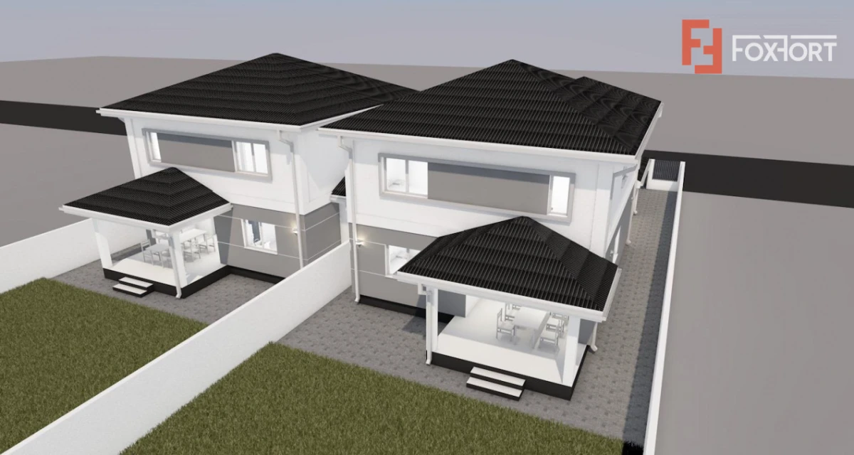 Duplex cu 5 camere, despartit prin camera tehnica - 365 mp teren - 4