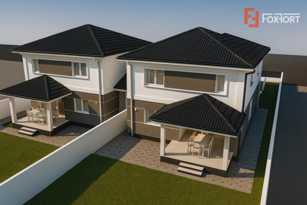 Duplex cu 5 camere, despartit prin camera tehnica - 365 mp teren - 3