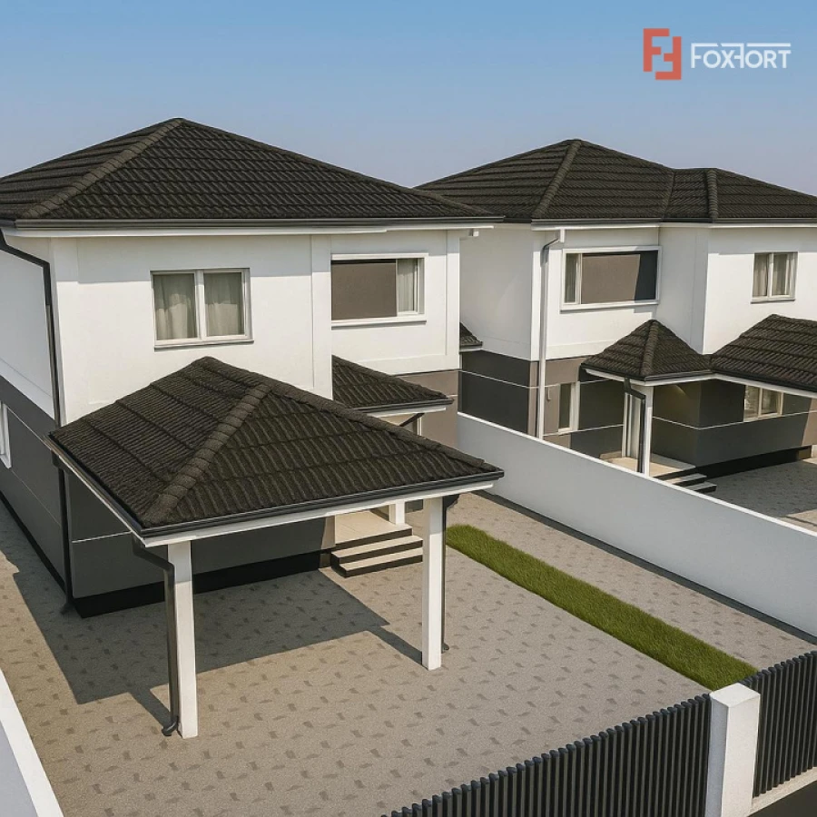 Duplex cu 5 camere, despartit prin camera tehnica - 365 mp teren - 1