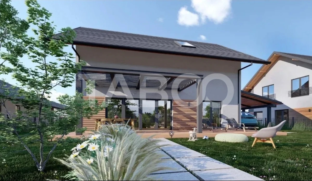 Casa individuala de vanzare cu teren generos- predare la alb - 1