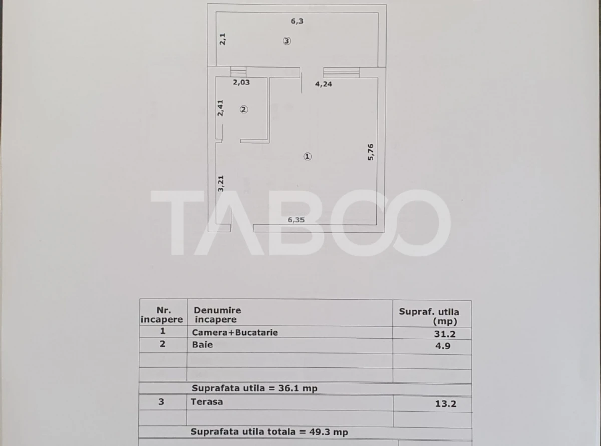 Studio de vanzare 36 mp utili + terasa 13 mp constructie noua 2025 - 1