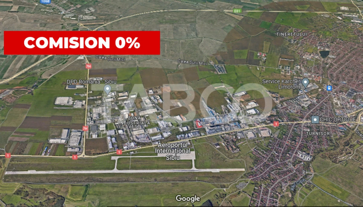 Teren intravilan deschidere 35 ml 7000mp in zona Industrial Vest Sibiu - 1