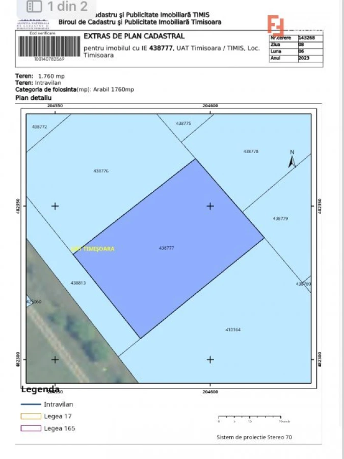Teren intravilan 3546 mp, S+P+2E+M, Calea Torontalului - 3