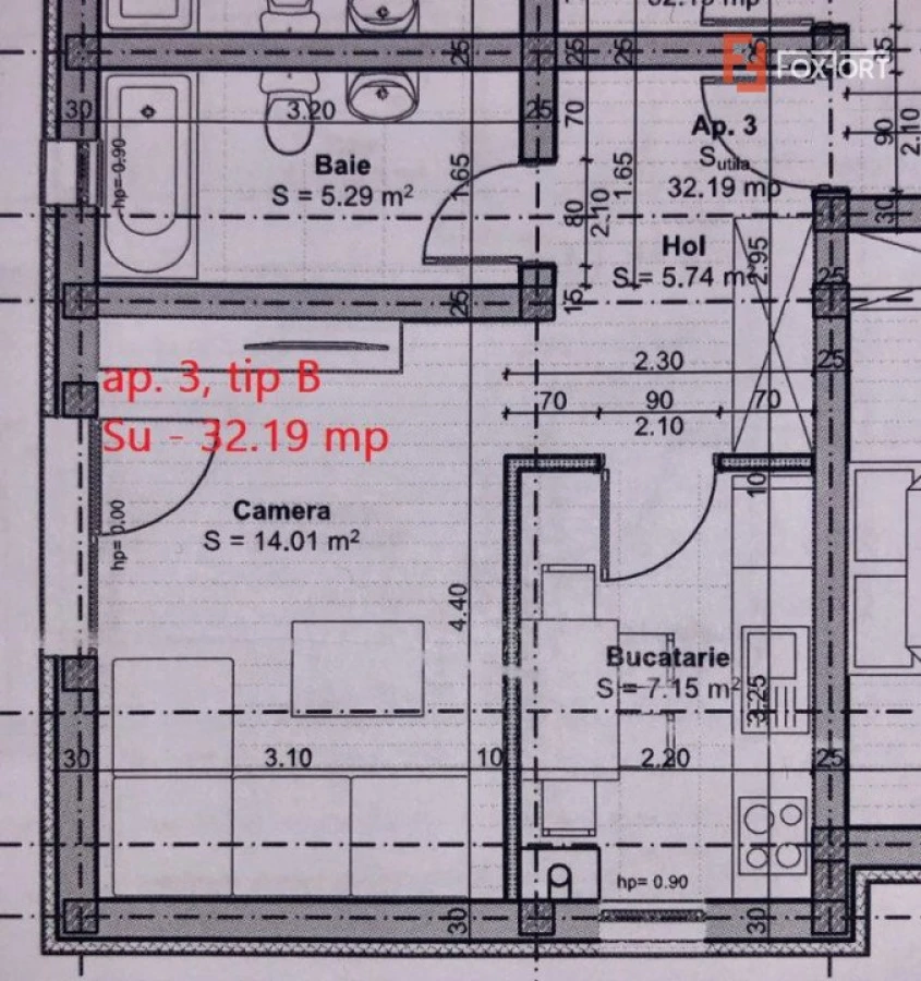 Comision 0% Apartament cu 1 camera in GIROC - ID V54 - 6