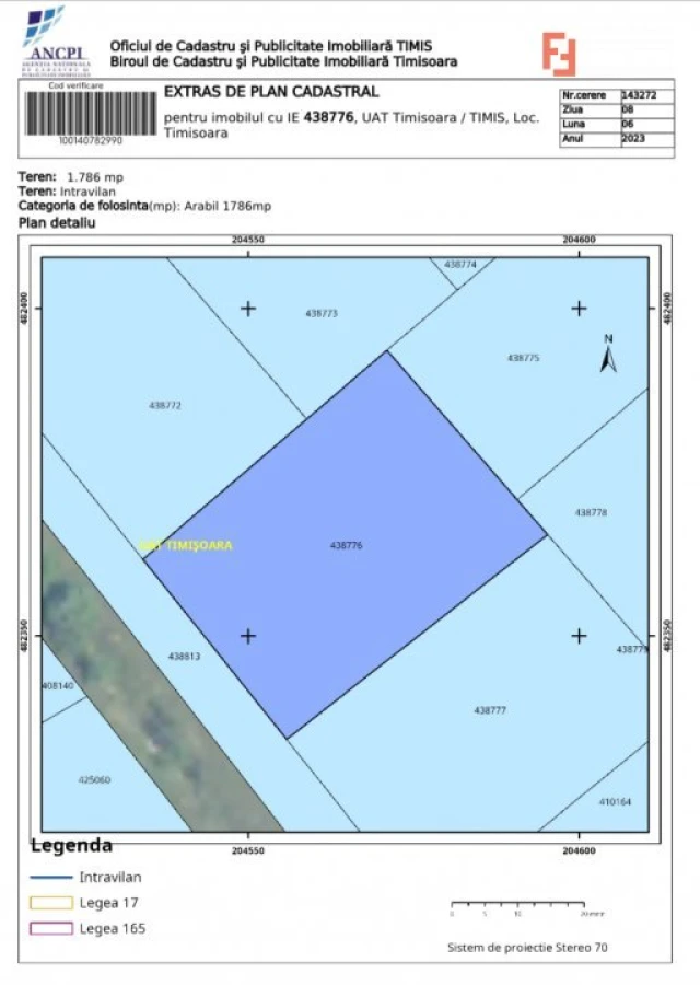 Teren intravilan 3546 mp, S+P+2E+M, Calea Torontalului - 2