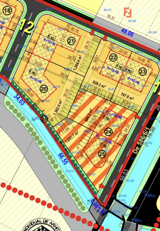 Parcele teren pentru blocuri, cu autorizatie de construire - Mosnita Noua - 2