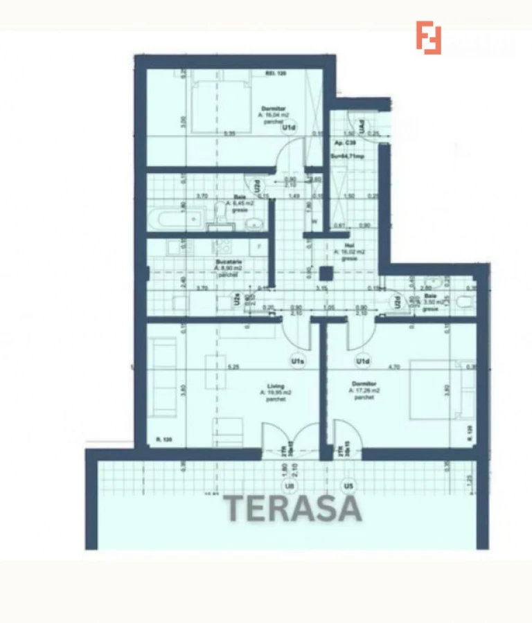 Apartament cu 3 camere, 85 mp utili - Zona Lipovei - 7