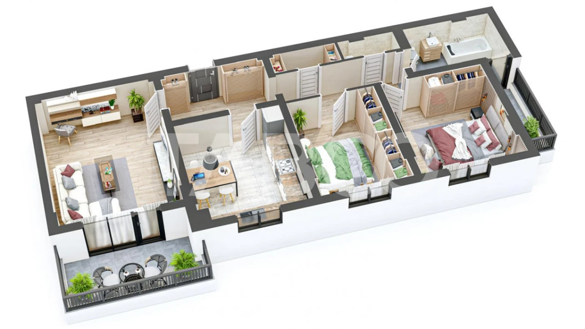 Apartament de vanzare 85 mpu cu 3 camere 2 balcoane in Sibiu - 6