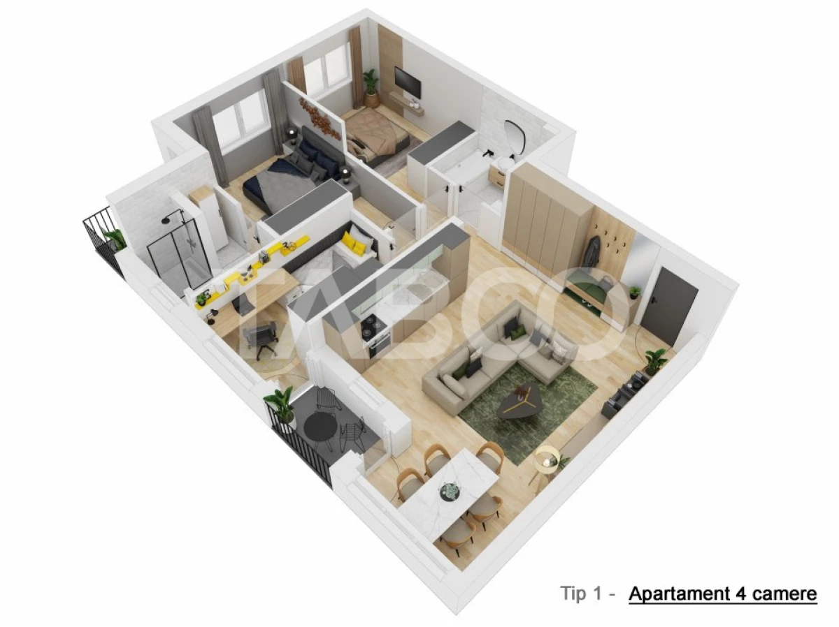 Apartament cu 4 camere 81 mpu si LOC PARCARE zona Doamna Stanca - 9
