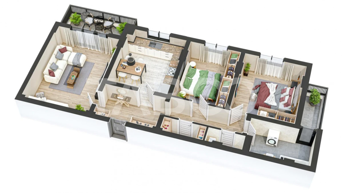 Apartament spatios 85 mpu cu 3 camere 2 balcoane 2 bai in Sibiu - 5