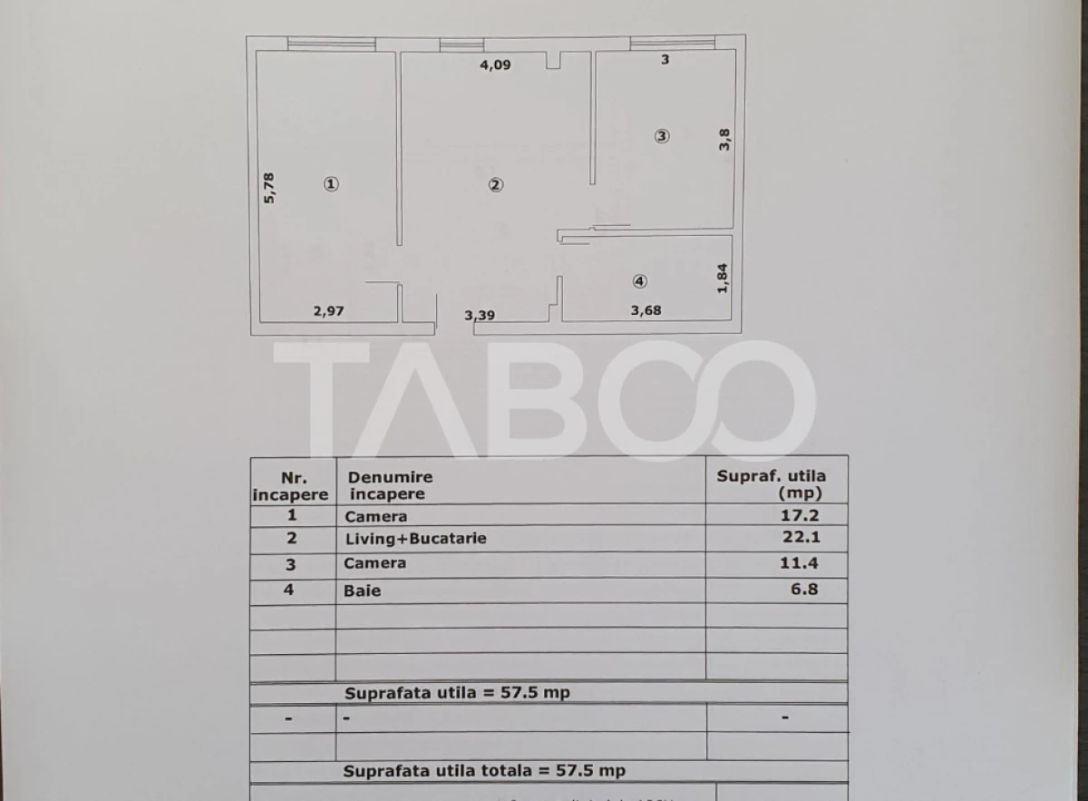 Apartament 3 camere 57 mp utili constructie noua 2025 - 2