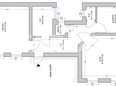 Apartament de vanzare 75mp 2 camere decomandate 2 bai B-dul Victoriei