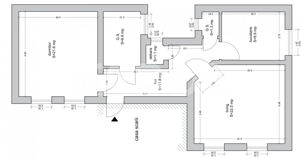 Apartament de vanzare 75mp 2 camere decomandate 2 bai B-dul Victoriei - 1
