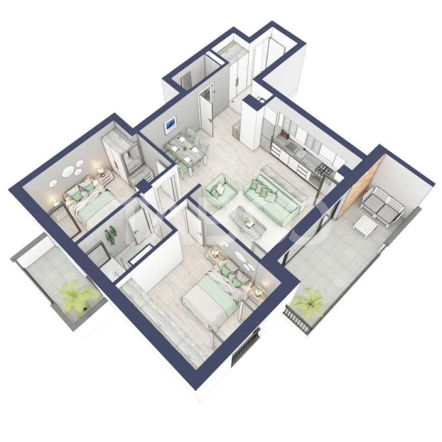 Apartament 3 camere 2 bai ETAJ 1 boxa la subsol Turnisor - 9