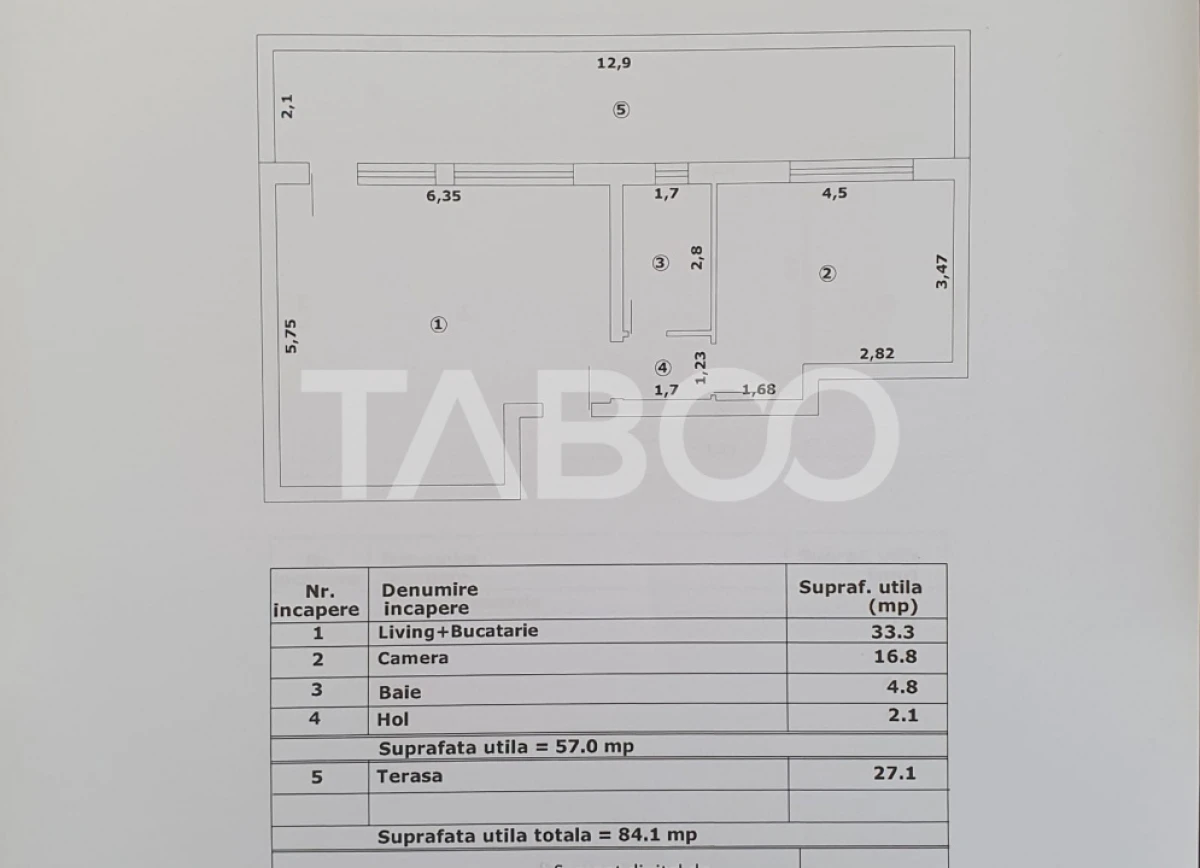 Apartament 2 camere decomandat 47 mp utili + terasa 27 mp nou 2025 - 2