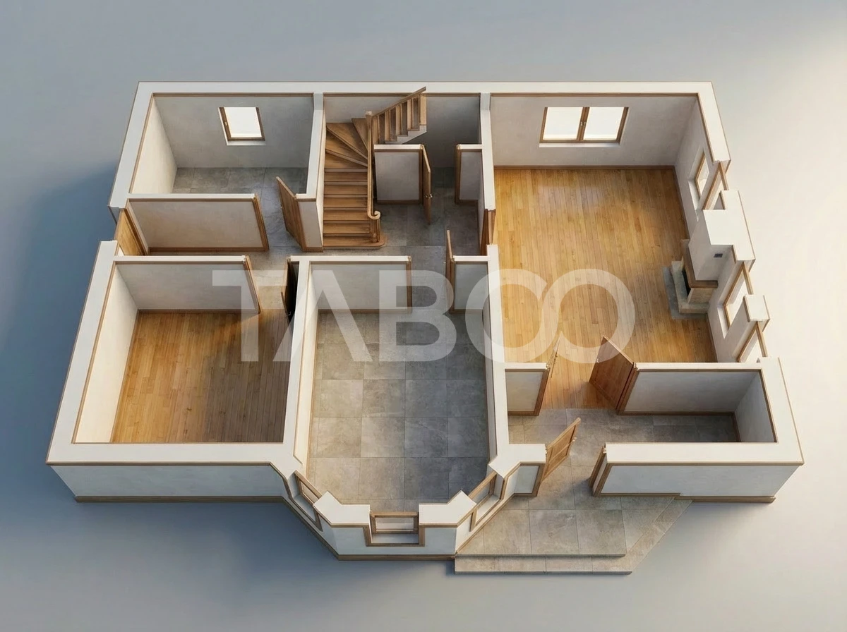 Casa individuala 5 camere 3 bai acces auto 132mpu zona Veterani Sibiu - 4