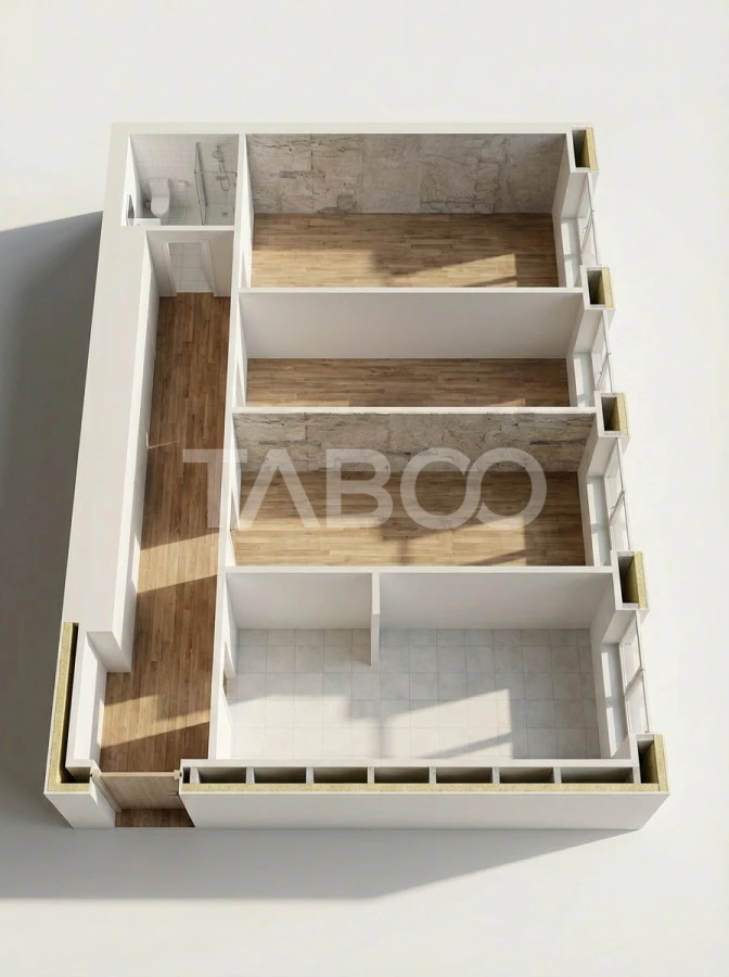 Apartament decomandat 84 mpu 3 camere etaj intermediar Turnisor Sibiu - 8