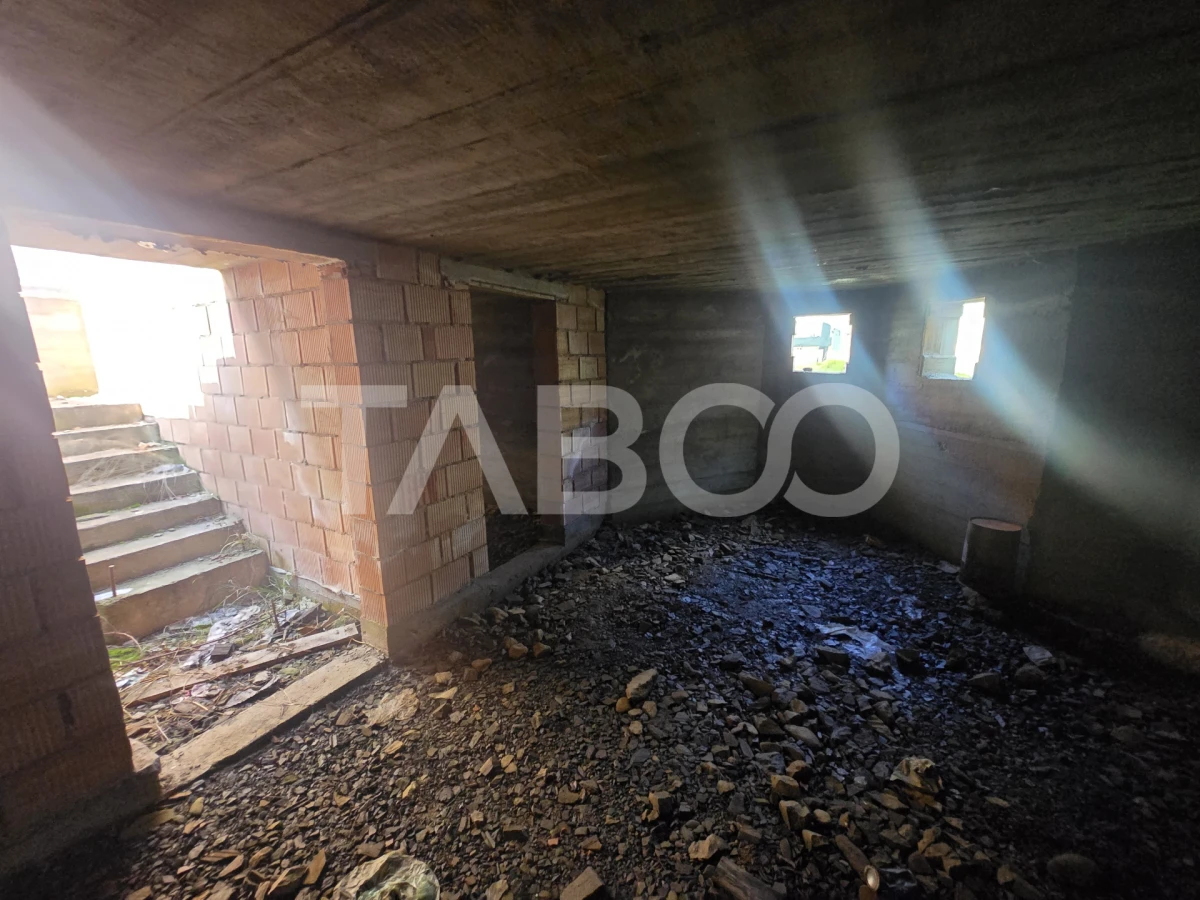 Teren de vanzare 436mp intravilan si fundatie cu proiect casa Rasinari - 7