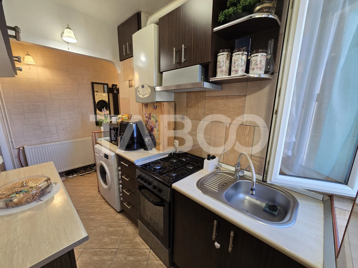 Apartament cu 2 camere mobilat utilat pivnita 4 mp Vasile Aaron Sibiu - 9