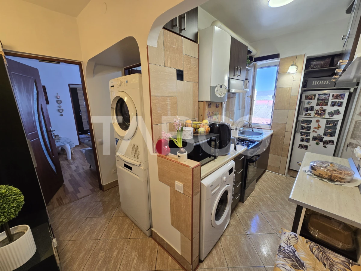 Apartament cu 2 camere mobilat utilat pivnita 4 mp Vasile Aaron Sibiu - 7