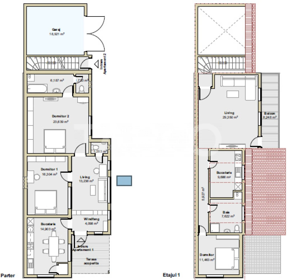 Casa cu garaj acces auto 2 apartamente separate zona Piata Cluj Sibiu - 5