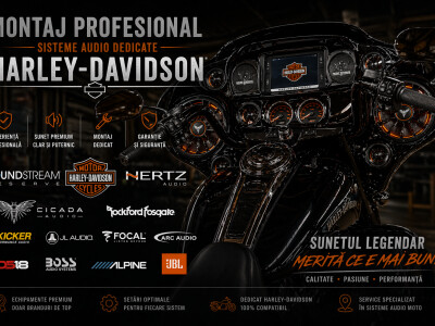 Montaj sisteme audio profesionale dedicate Harley-Davidson