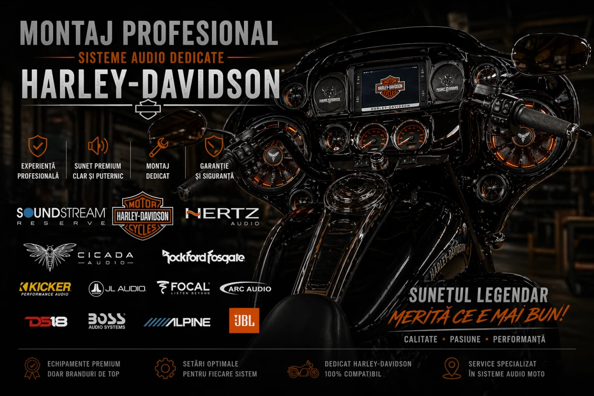 Montaj sisteme audio profesionale dedicate Harley-Davidson - 1