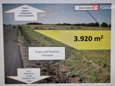 Teren Aeroport 3920 mp cu front stradal la centura de 48,28 ml - ID V5339