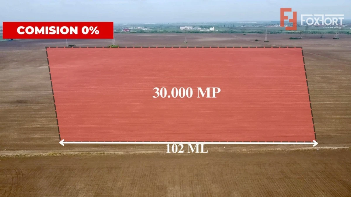 COMISION 0% Teren Extravilan 30.000 mp, front 102 ml, zona Dunca - 1