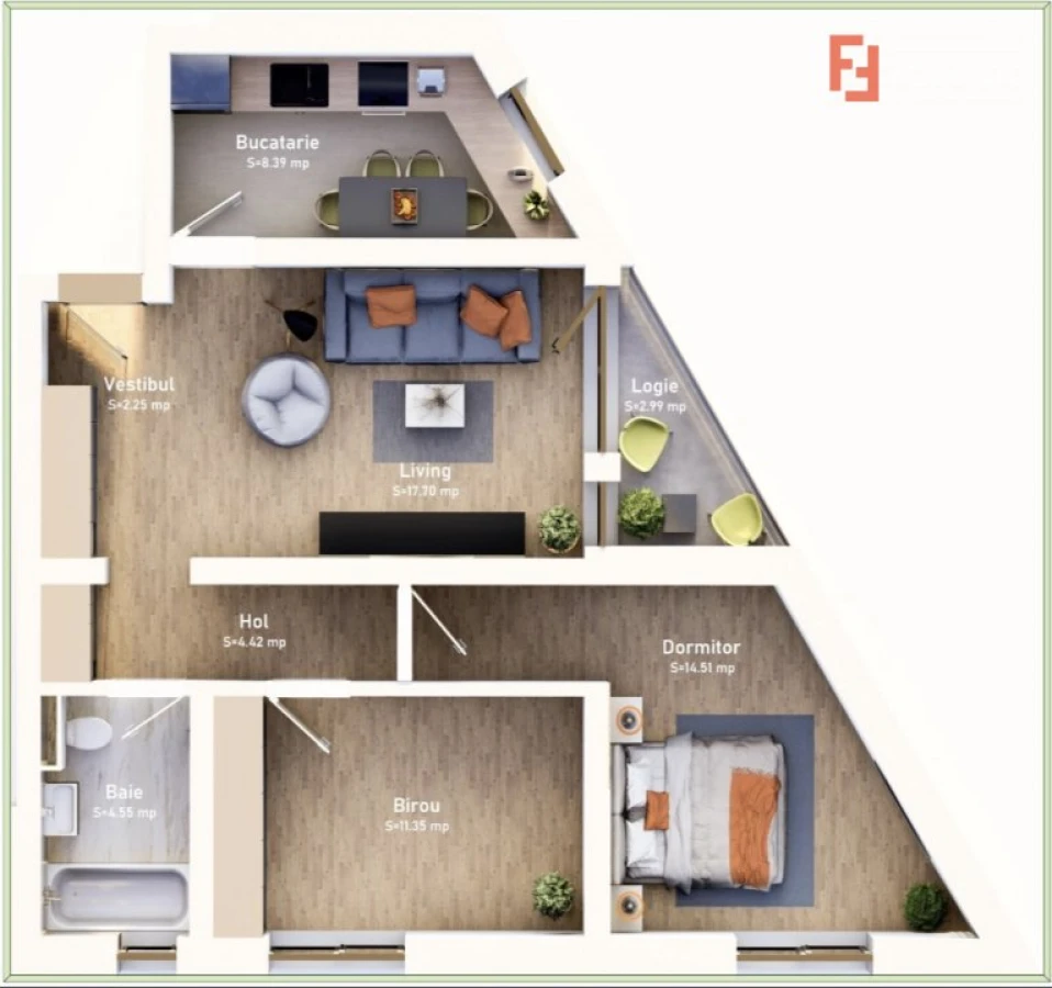 COMISION 0% Apartament cu 3 camere, etajul 1, bloc nou, zona Mehala - 1