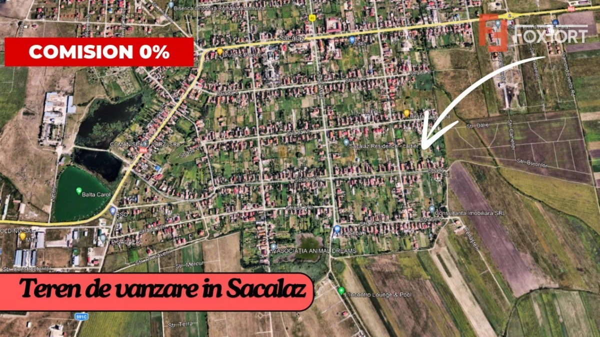 COMISION 0% Teren de vanzare, Sacalaz - Autorizatie de construire valabil - 1