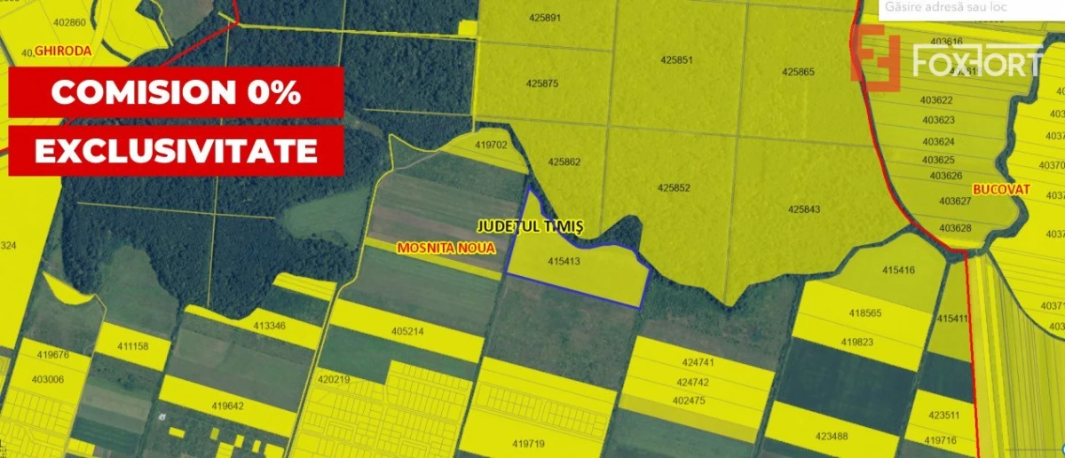 COMISION 0% Teren extravilan Mosnita in zona de Padurea Bistra - 66.667 mp - 1