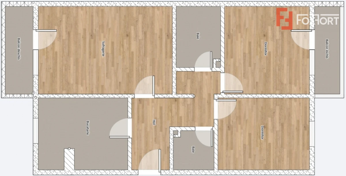 Apartament 3 camere Malul Muresului | 2 bai | 2 balcoane - 3