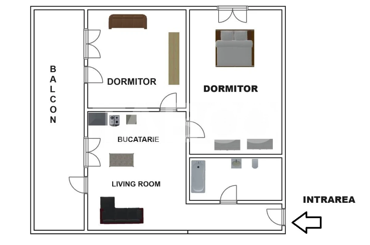 Apartament de închiriat 3 camere balcon parcare Magnolia Sibiu - 6