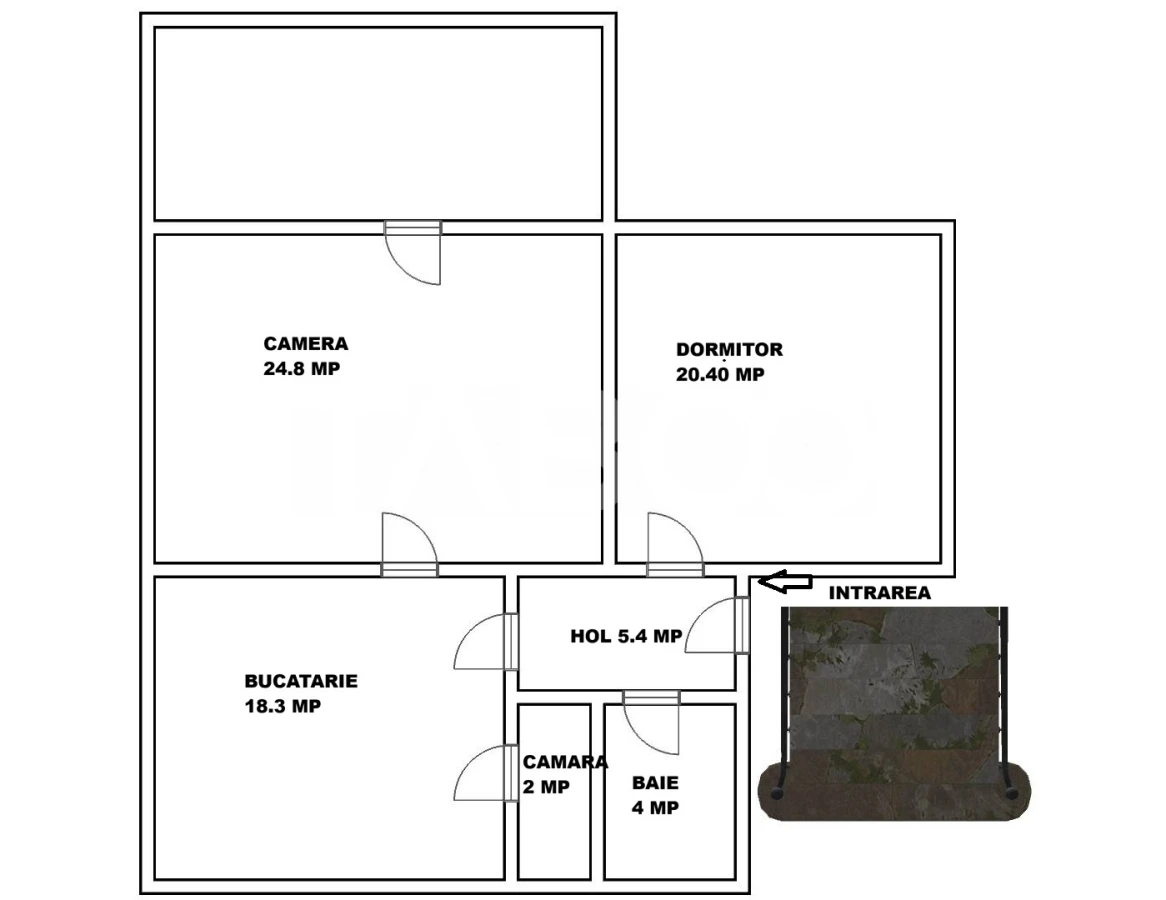 Apartament la casa de vanzare 2 camere - curte comuna cu 3 vecini - 3