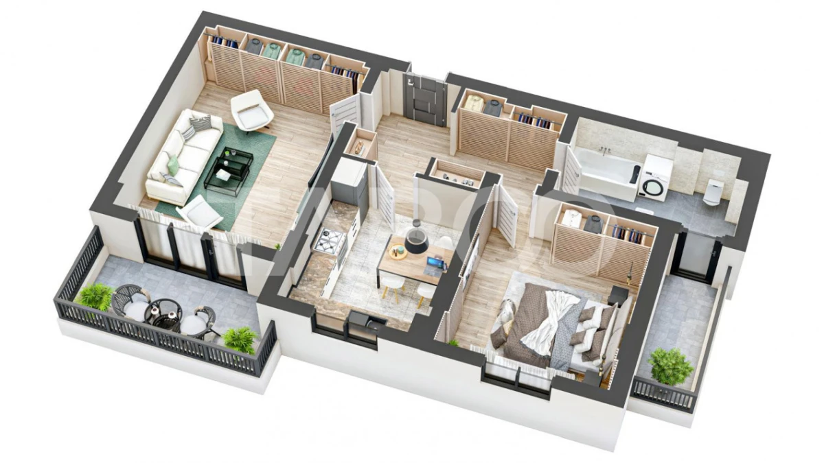 Apartament 2 camere 63 mpu 2 balcoane CONSTRUCTIE NOUA 2024 in Sibiu - 7