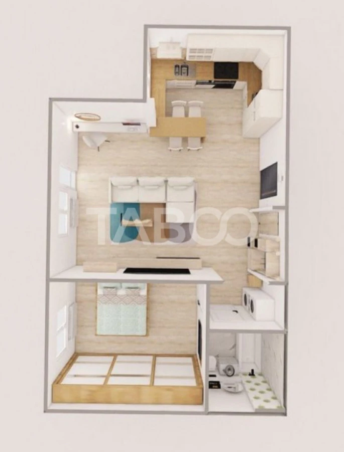 Apartament 2 camere 60 mpu etaj 8 mobilat si utilat Rahovei Sibiu - 4