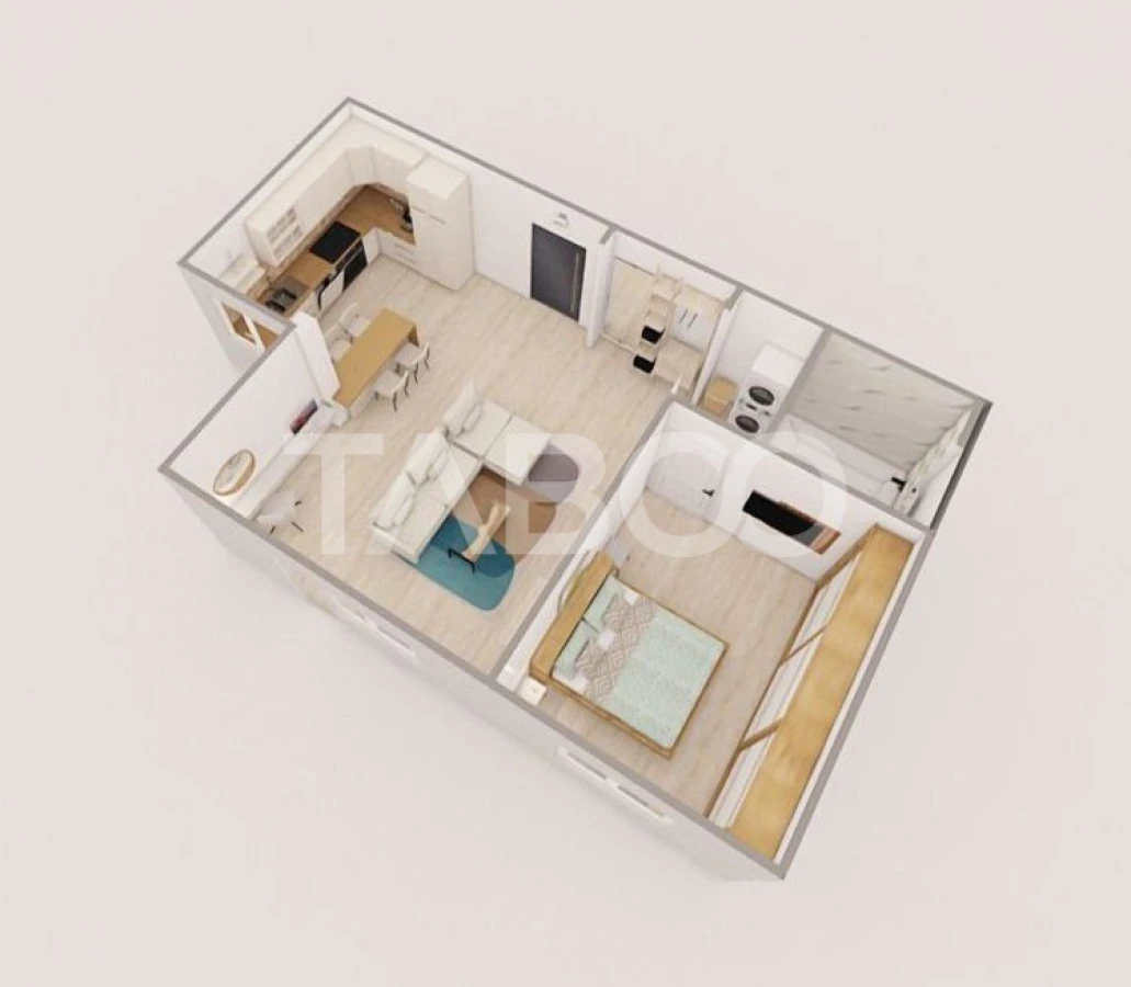 Apartament 2 camere 60 mpu etaj 8 mobilat si utilat Rahovei Sibiu - 3