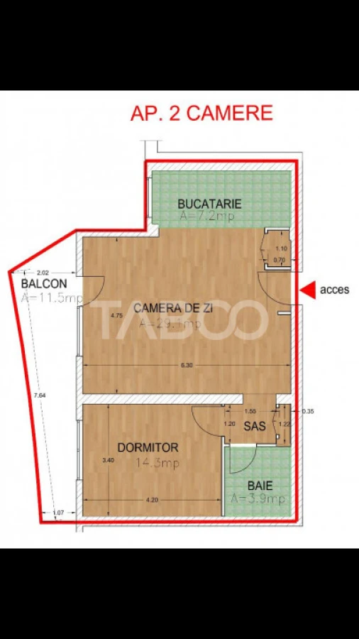 Apartament 2 camere 60 mpu etaj 8 mobilat si utilat Rahovei Sibiu - 2