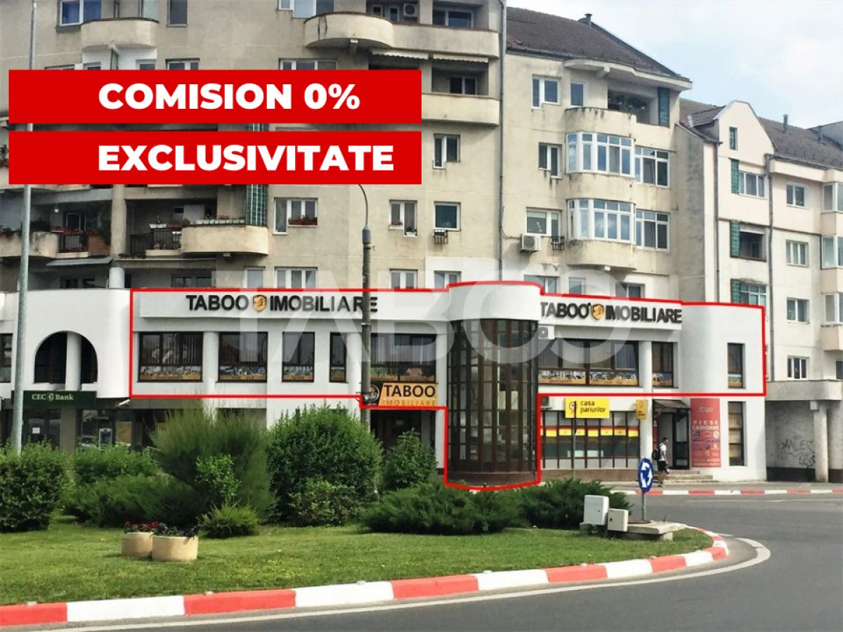 Spatiu comercial pretabil si pentru birouri 268 mpu decomandat Sibiu - 1