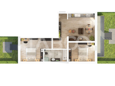 Apartamet de vanzare 61mp 3 camere 46mp gradina parcare Doamna Stanca