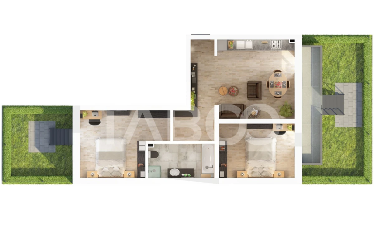 Apartamet de vanzare 61mp 3 camere 46mp gradina parcare Doamna Stanca - 1
