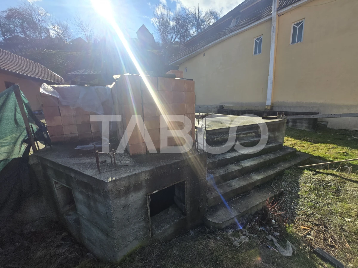 Teren de vanzare 436mp intravilan fundatie si proiect casa Rasinari - 3