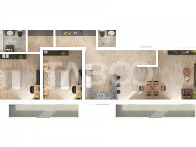 Apartament de vanzare 78mp 3 camere 2 bai parcare Doamna Stanca